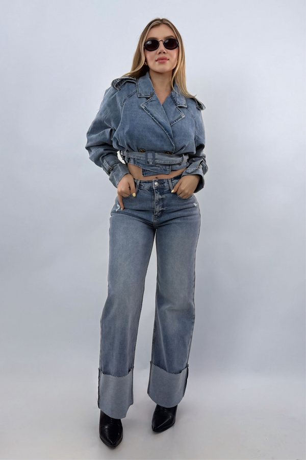 Pantalon Wide Leg Denim
