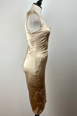 Vestido Satin Beige