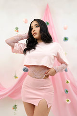 Pantiblusa Tshirt Encaje Rosa