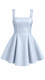 Vestido Corto Volado Azul