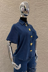 Camisa de Botones Dorados Denim