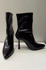 Botin Stiletto Charol Chocolate