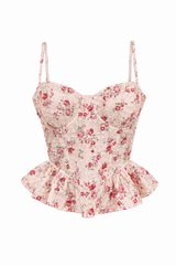 Croptop Floreado Rosa