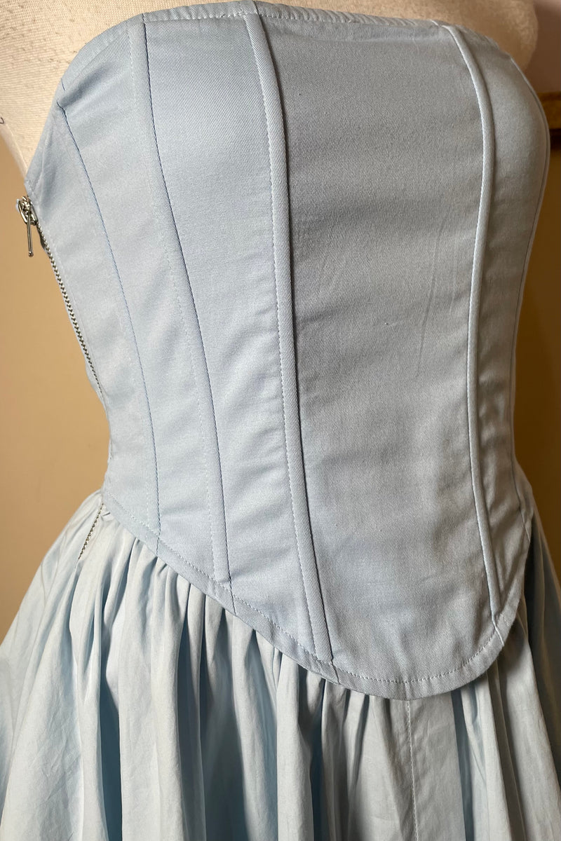 Vestido Strapple Corset Azul