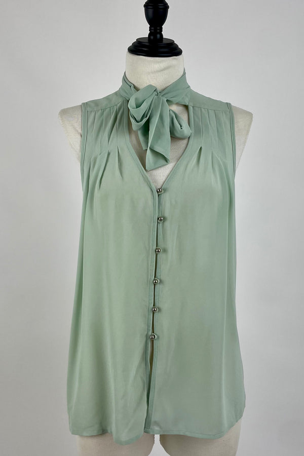 Blusa Menta Listón en Cuello