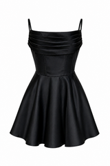 Vestido Corset Satinado Negro
