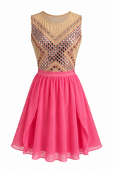 Vestido Rosa Con Lentejuela