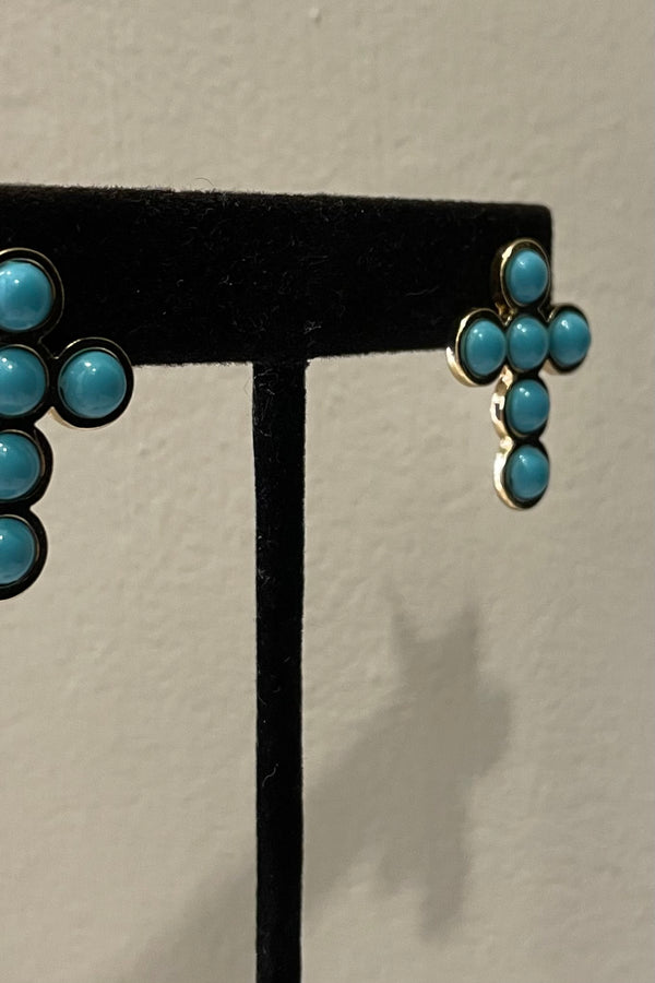 Aretes Turquoise Cross