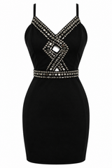 Vestido Negro con Pedrería