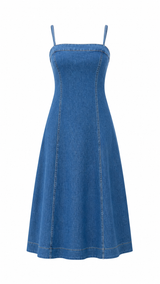Vestido Olgado Midi Denim