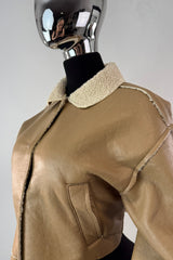 Jacket Vinipiel Faux Fur Caramelo