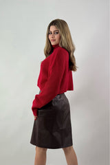 Sweater Oversize Cuello Tortuga Rojo