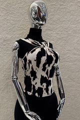 Blusa Halter Cow