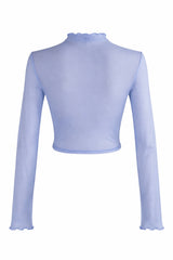 Blusa Corta Mesh Azul