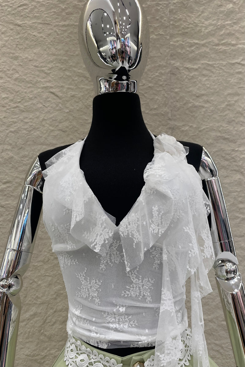 Top Halter Encaje Blanco