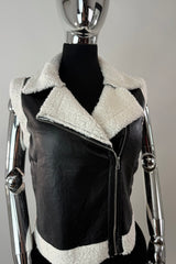 Chaleco Vinipiel Faux Fur Negro