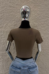 Crop Top App de Moño Rhinestone Cafe