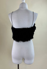 CropTop Con Plumas Tirante pedreria Negro