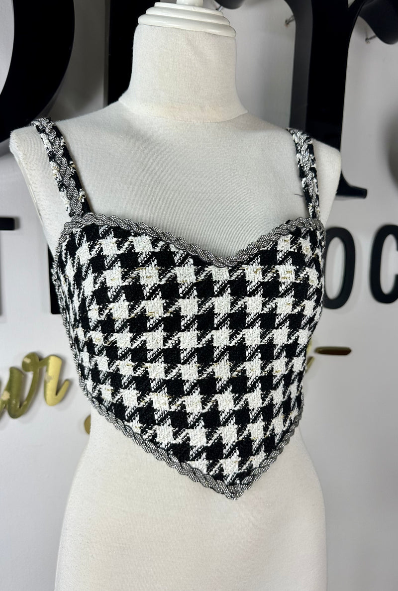 Croptop Tweed de Corazon y Pedreria