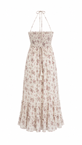 Vestido Midi Floreado Rosa