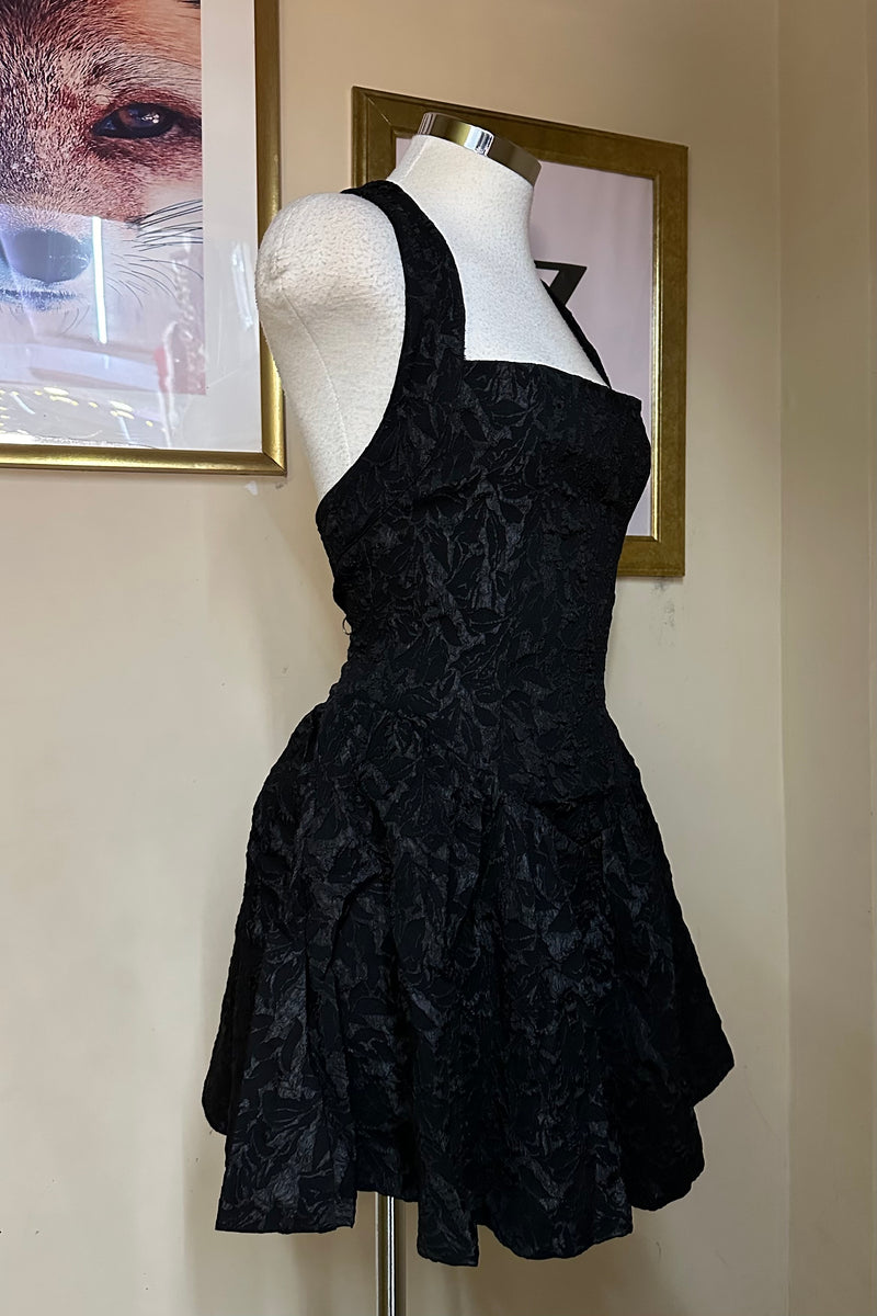 Vestido Halter Encaje Negro