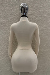 Set Blusa y Falda Tela Punto Beige