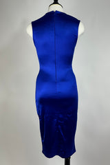 Vestido Midi Azul Satinado