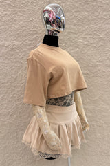 Pantiblusa Tshirt Encaje Beige