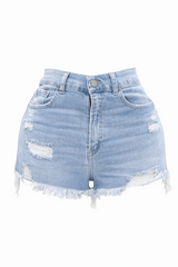 Short Rasgado Light Denim