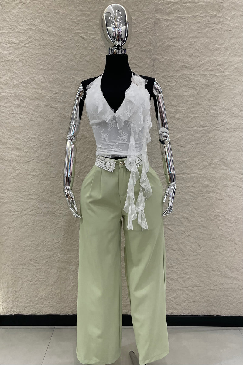 Top Halter Encaje Blanco