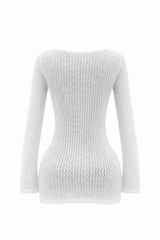 Vestido Corto Crochet Blanco