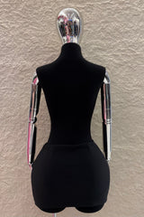 Mini Falda Abertura al Frente Negra