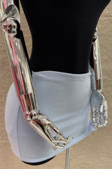 Mini Falda Abertura al Frente Azul