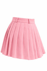 Falda Corta Plisada Rosa