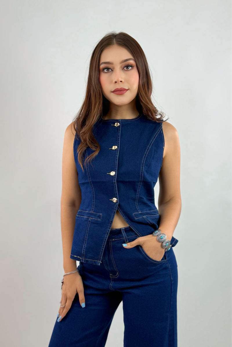 Set Chaleco y Pantalon Denim