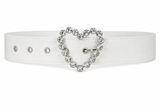 Cinto Blanco Con Hebilla Corazon