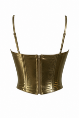 Top Corset Metalico Dorado