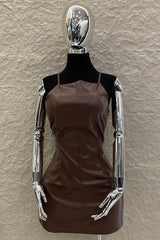 Vestido Corto Vinipiel Cafe