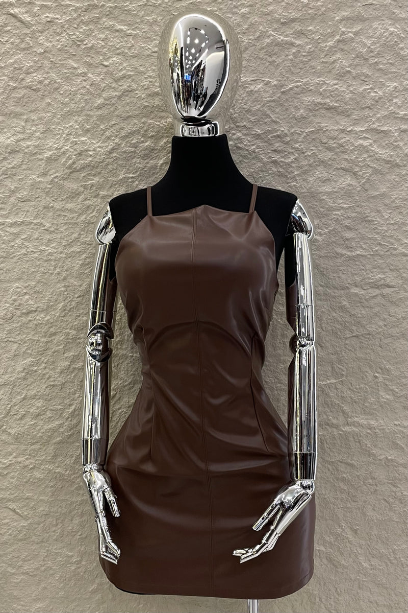 Vestido Corto Vinipiel Cafe