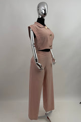 Set Top y Pantalon Sastre Rosa