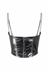 Top Corset Metalico Plata