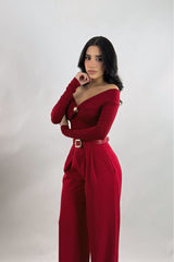 Pantalon Acampanado Rojo