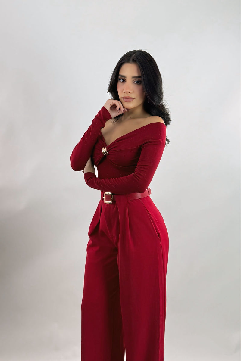 Pantalon Acampanado Rojo