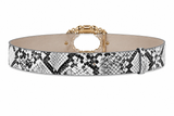 Cinto Print Snake Con Hebilla Ovalada