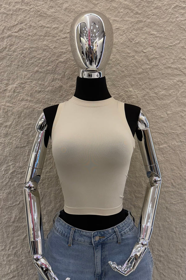 Crop Top Basic Beige