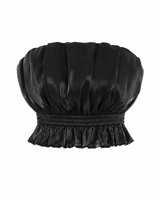 Croptop Strapple Satinada Brillosa Negro