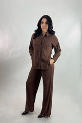 Set de Camisa y Pantalon Rhinestone Cafe