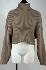 Sweater Corto Cuello Alto Beige