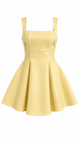 Vestido Corto Volado Amarillo
