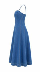 Vestido Olgado Midi Denim